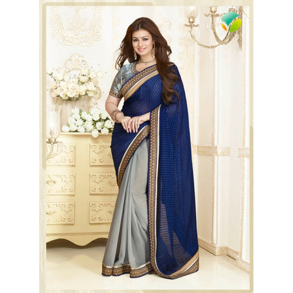 KH16353 Blue Kasheesh Sheesha Designer Saree - Asian Party Wear