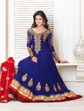 5004 SAPPHIRE BLUE KHWAAB BEST SELLER ANARKALI SUIT - Asian Party Wear