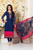 KS3481 NAVY KASEESH SILKINA CREPE SALWAR SUIT - Asian Party Wear