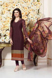 KS3483 PLUM KASEESH SILKINA CREPE SALWAR SUIT - Asian Party Wear