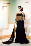 L19002 BLACK LAVINA HEAVY EMBRIODERD DESIGNER DRESS - Asian Party Wear