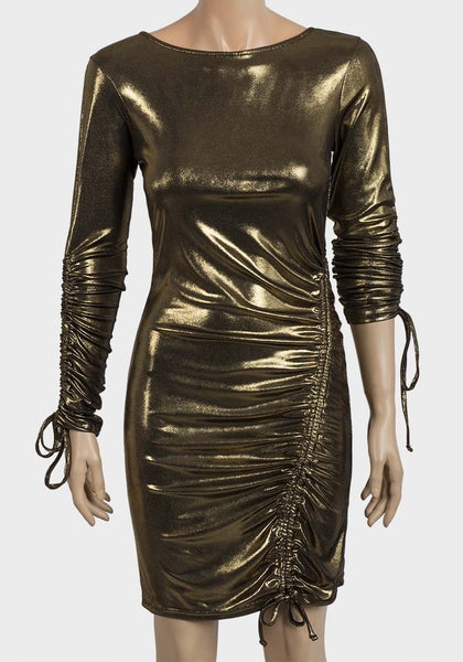 Gold Shimmer Party Dress - Asian Party Wear