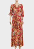 Cinnamon Stick Leopard & Leaves Printed Maxi - Asian Party Wear