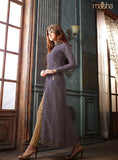 3202 DARK BLUE AND BROWN MAISHA LAVISH 2 PARTY WEAR SUIT - Asian Party Wear