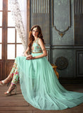 3203 MINT FLORAL MAISHA LAVISH 2 PARTY WEAR SUIT - Asian Party Wear