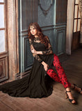 3206 BLACK AND RED MAISHA LAVISH 2 PARTY WEAR SUIT - Asian Party Wear