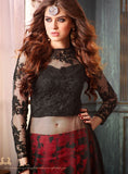 3206 BLACK AND RED MAISHA LAVISH 2 PARTY WEAR SUIT - Asian Party Wear