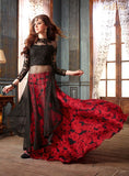 3206 BLACK AND RED MAISHA LAVISH 2 PARTY WEAR SUIT - Asian Party Wear