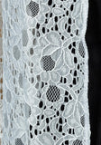 Brilliant White Long Sheer Lace Net Cardigan - Asian Party Wear