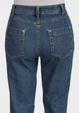Ladies Designer Straight Cut 5-Pocket Denim Jeans - Asian Party Wear