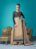 M16005 MEHAK BEIGE AND BLUE GEORGETTE SALWAR KAMEEZ - Asian Party Wear