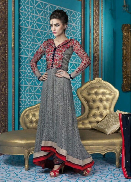 M16008 MEHAK LILAC GRAY GEORGETTE SALWAR KAMEEZ - Asian Party Wear