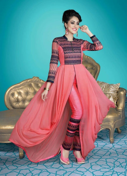 M16010 MEHAK PINK GEORGETTE SALWAR KAMEEZ - Asian Party Wear