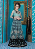 M16012 MEHAK BLACK AND SEA BLUE GEORGETTE SALWAR KAMEEZ - Asian Party Wear