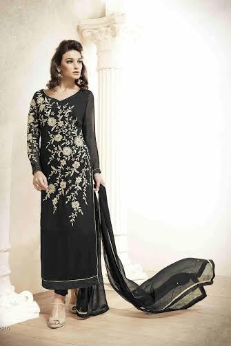 M18010 BLACK MEHAK PARTY WEAR GEORGETTE SALWAR KAMEEZ SUIT - Asian Party Wear