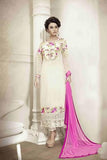 M18011 WHITE MEHAK PARTY WEAR GEORGETTE SALWAR KAMEEZ SUIT - Asian Party Wear