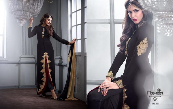 M20001 BLACK  MASKEEN GEORGETTE BY MAISHA PARTY WEAR SUIT - Asian Party Wear