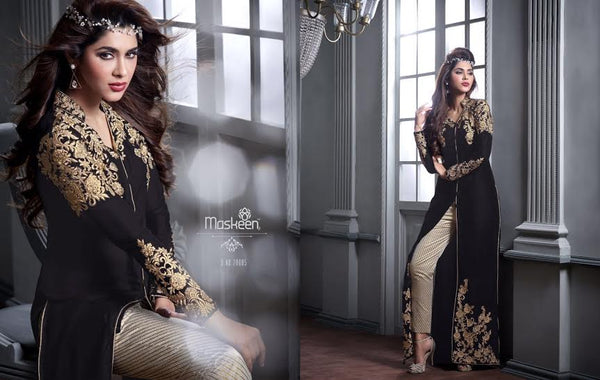 M20005 BLACK  MASKEEN GEORGETTE BY MAISHA PARTY WEAR SUIT - Asian Party Wear