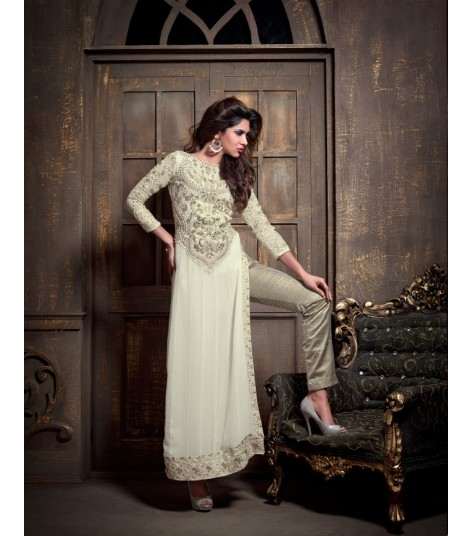 M2103 Off White DEBONAIR WITH MASKEEN WEDDING WEAR DESIGNER DRESS - Asian Party Wear