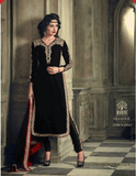 M23002 BLACK MOHINI GLAMOUR VELVET PARTY WEARS SUIT - Asian Party Wear