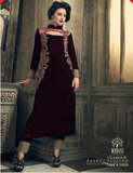 M23008 PLUM MOHINI GLAMOUR VELVET PARTY WEAR SUIT - Asian Party Wear