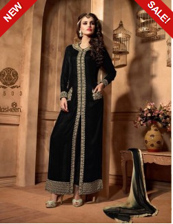 M2503 BLACK MAISHA MASKEEN VELVET SALWAR SUIT. - Asian Party Wear