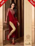 M2505 RED MAISHA VELVET SALWAR SUIT. - Asian Party Wear