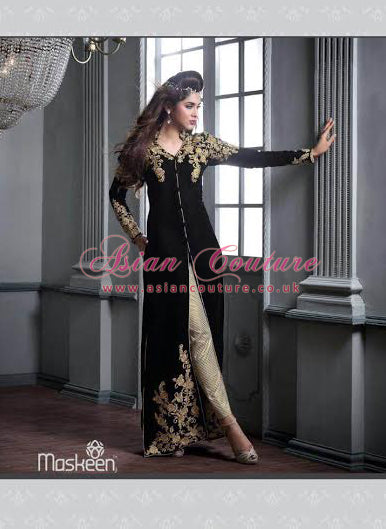 ZM2606 BLACK MASKEEN MAISHA DESIGNER SUIT - Asian Party Wear