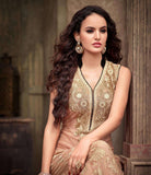 MA-2206 Peach Almond Chiffon Maskeen Maisha Crush Dress - Asian Party Wear