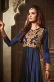 3505 NAVY BLUE AND GOLD MAISHA MASKEEN ASTER PARTY WEAR SUIT - Asian Party Wear