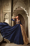 3505 NAVY BLUE AND GOLD MAISHA MASKEEN ASTER PARTY WEAR SUIT - Asian Party Wear