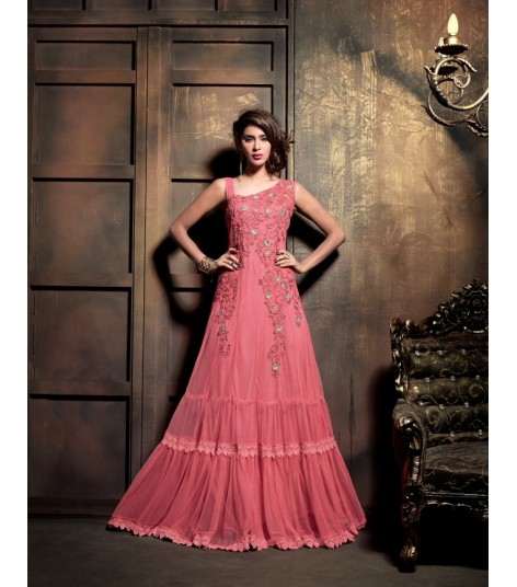 MA2105 Pink DEBONAIR WITH MASKEEN WEDDING WEAR DESIGNER DRESS (long sleeves0 - Asian Party Wear