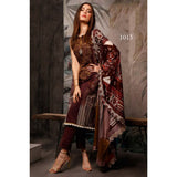 Maroon Printed Lawn Punjabi Salwar Kameez - Asian Party Wear