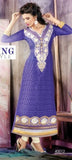 Purple Velvet Brasso Embroidered Long Sleeves Salwar Kameez Suit (purple) - Asian Party Wear