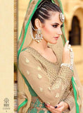 27001 GREEN AND GOLD MOHINI GLAMOUR LEHENGA SUIT - Asian Party Wear