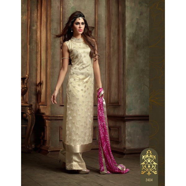 ML2404 White Floral Lavish By Maisha Party Dress - Asian Party Wear