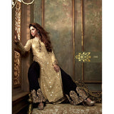 ZML2406 Black And Gold Maisha Lavish Party Dress - Asian Party Wear