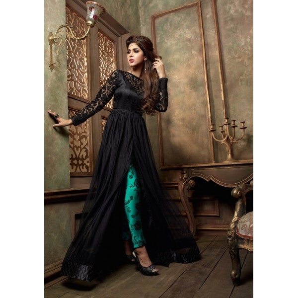 ML2410 Black Maisha Lavish Party Dress - Asian Party Wear