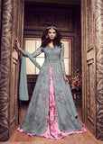 3701-E GREY MAISHA MASKEEN SILK PRINTED STYLSH LEHENGA - Asian Party Wear