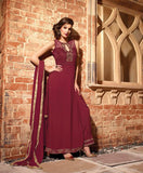 MN2701 MAROON MAISHA NEERJA GEORGETTE SUIT - Asian Party Wear