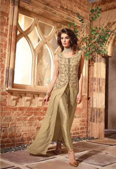 MN2704 LIGHT GOLD MAISHA NEERJA GEORGETTE SUIT - Asian Party Wear