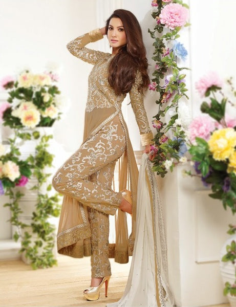 MS1501 MUSTARD COLOUR MAISHA MASKEEN GAUHAR KHAN SALWAR KAMEEZ SUIT - Asian Party Wear