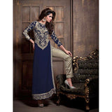 ZMS16003 Blue With Gold MAISHA MASKEEN Dress - Asian Party Wear