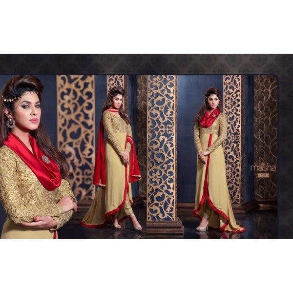 MS2302 - Gold MAISHA HARMAN PARTY WEAR SUIT - Asian Party Wear