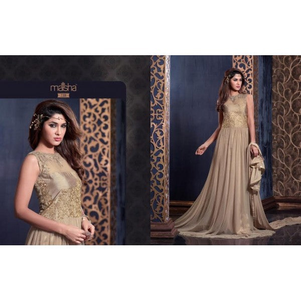 MS2308 - Beige HARMAN PARTY WEAR SUIT - Asian Party Wear