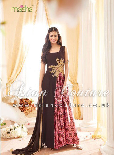 3903 BROWN MAISHA SEEP 2 DESIGNER SALWAR KAMEEZ - Asian Party Wear