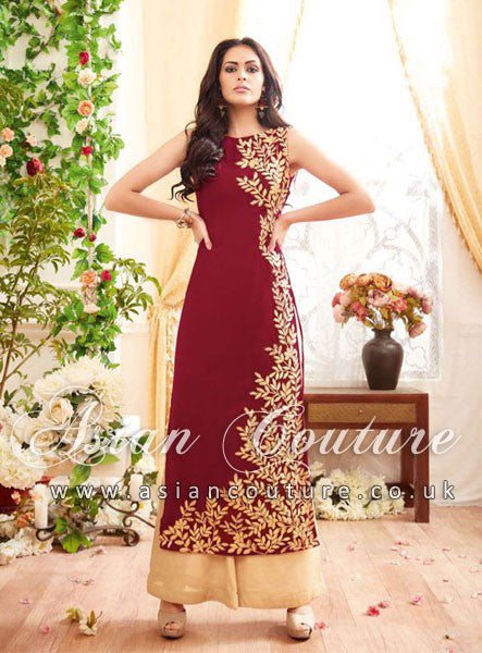 3905 RED MAISHA SEEP 2 DESIGNER SALWAR KAMEEZ - Asian Party Wear