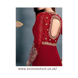 STUNNING RED SHEONA WEDDING WEAR ANARKALI DRESS - Asian Party Wear