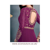 STUNNING PURPLE SHEONA WEDDING WEAR ANARKALI DRESS - Asian Party Wear