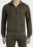 Olive Mens Fleece Lined Designer King Couture 2-Piece Tracksuit - Asian Party Wear